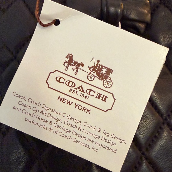 Coach Quilted Leather & Wool Gloves Bow Heart Charm Size 6.5 NWT - Picture 3 of 5